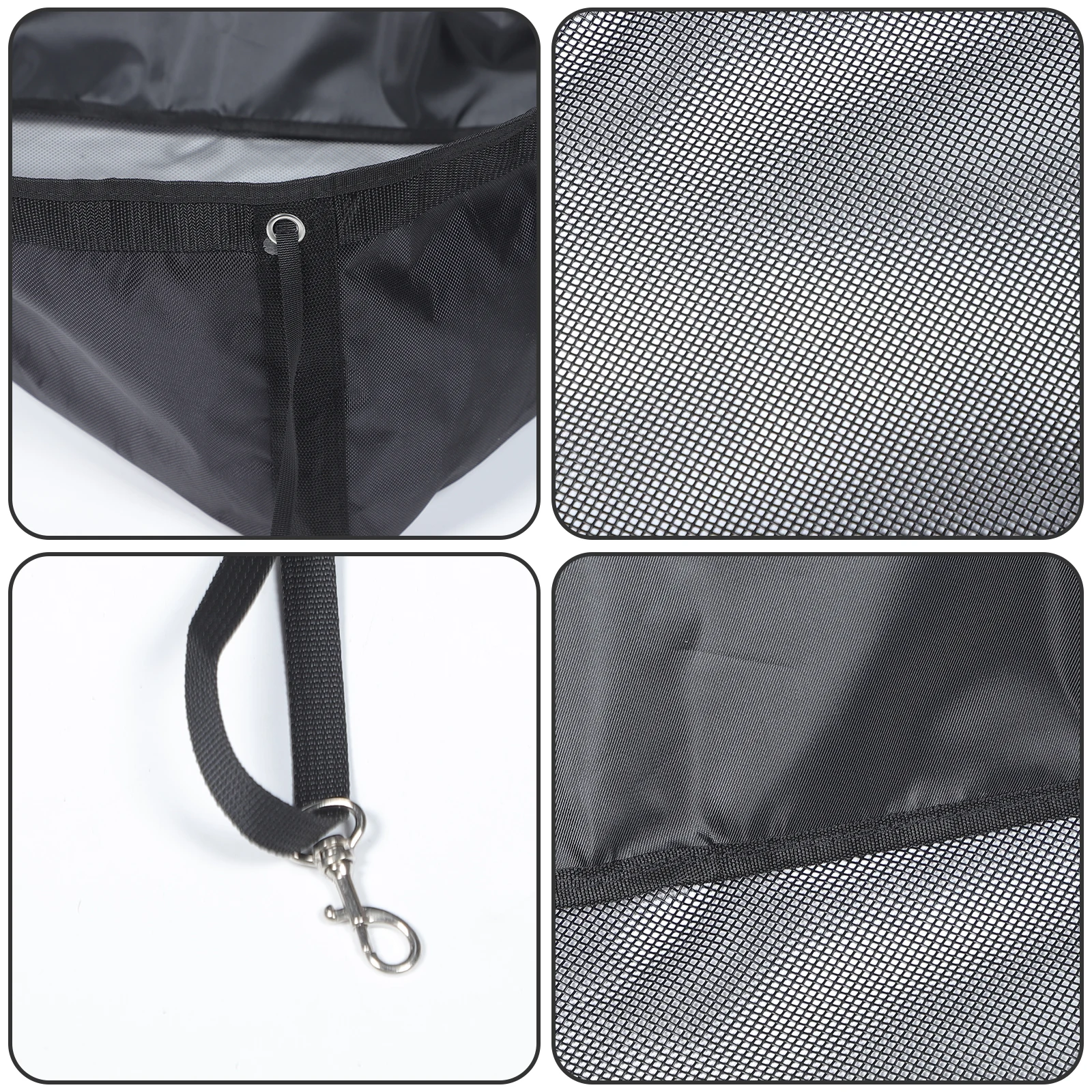 

Large Capacity Corner Hay Bag Goats Hanging Slow Feed Storage Durable Mesh Bottom Reinforced Grommets Sturdy Nylon