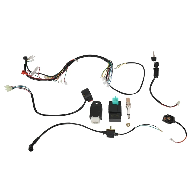 

Atv 150Cc 200Cc 250Cc Ignition Coil Harness Switch Assembly Wiring Harness Coil Rectifier CDI ATV Solenoid Spark Plug Quad Pit D