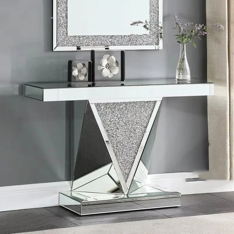 Nordic Design Living Room Table Vintage Modern Silver Console Table Vertical Console Tisch Wohnzimer Entrance Hall Furniture