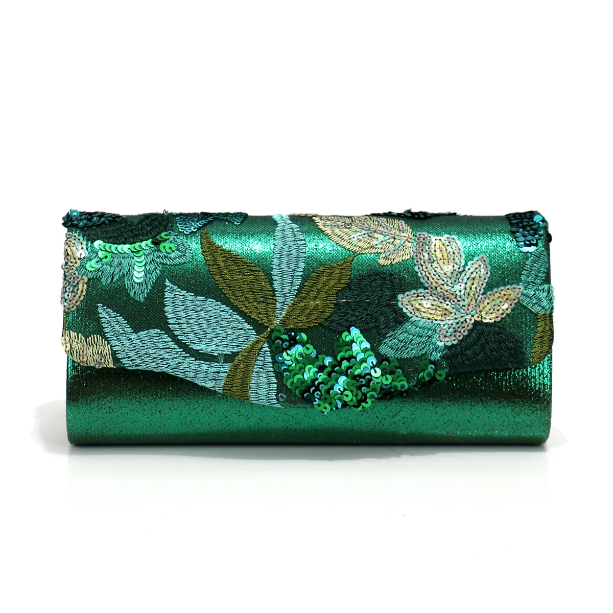 Spring and Summer New Dark Green Flower Dinner Bag Light Luxury Envelope Bag Women's Elegant Fashion Dress Clutch Bag