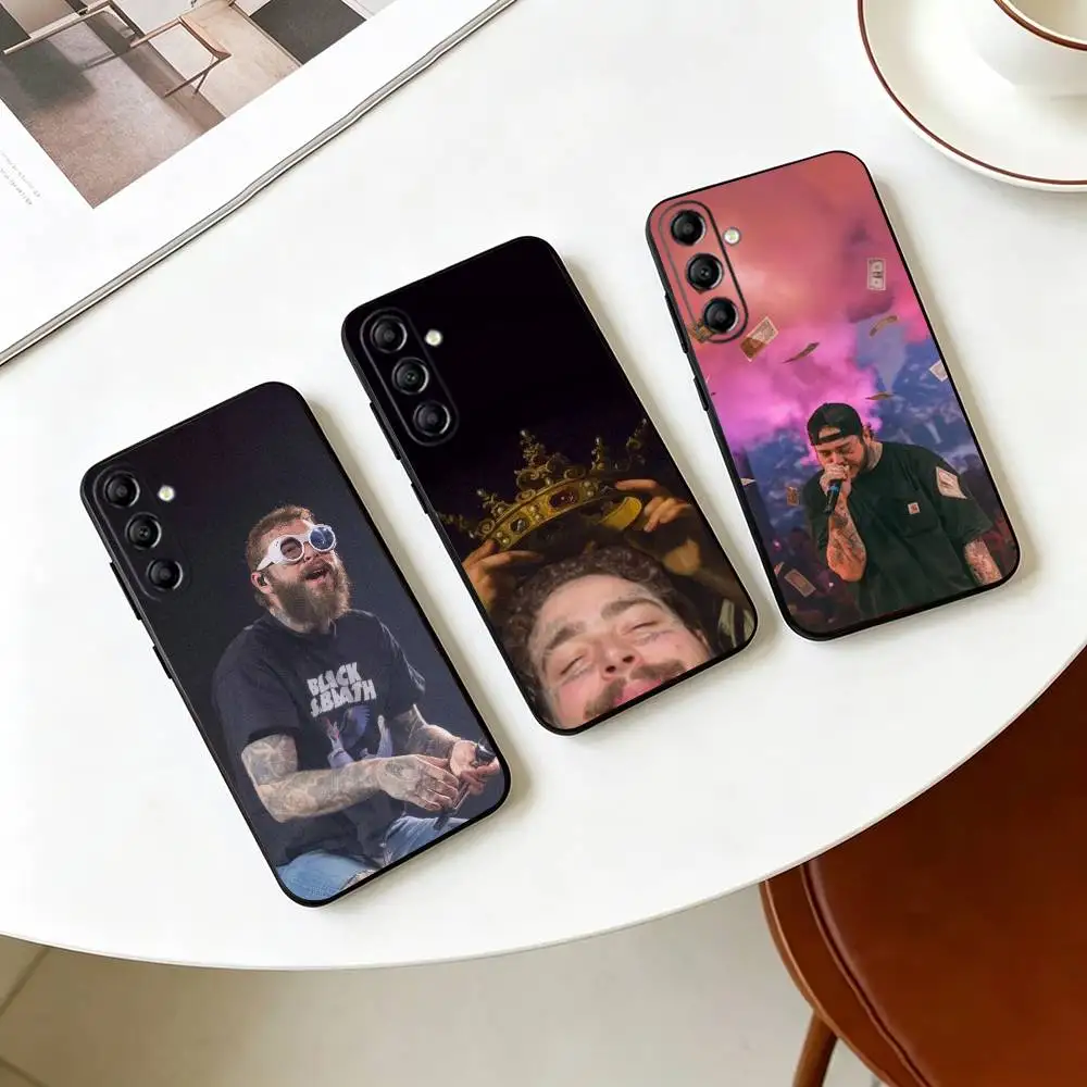 Singer P-Post Malone  Phone Case Black Silicone Soft For Samsung Galaxy A73,A72,A71,A70,A53,A52,A51