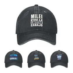Vintage Javier Milei Viva La Libertad Carajo Baseball Cap for Men Women Distressed Cotton Sun Cap Argentina Outdoor Gift Hats