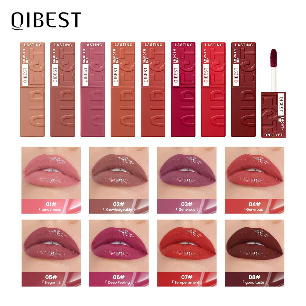 

QIBEST Water Gloss Lip Glaze Moisturizing Long Lasting Sexy Red Liquid Lipstick Mirror Glossy Lip Gloss Tint Cosmetics For Women