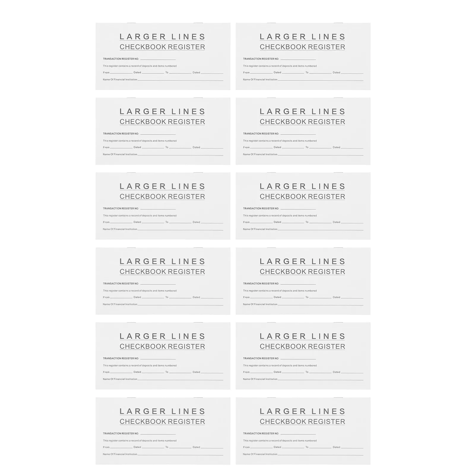 

12Pcs Bank Registers Personal Checkbook Ledger Books Clear Tables for Business Checking Account Transaction Record Tracking