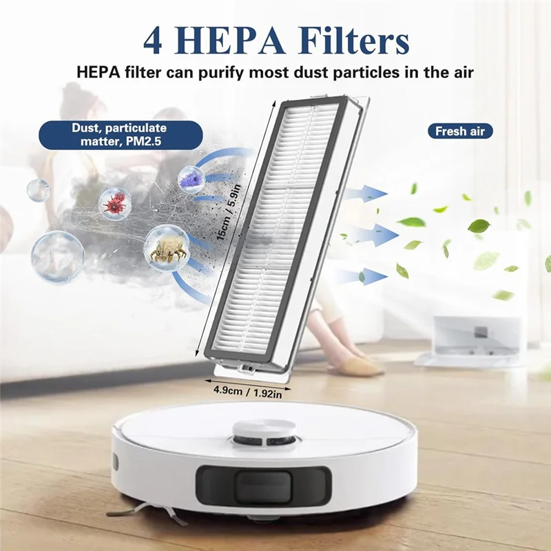 JDZD ل Dreame L10S / L10 الترا جهاز آلي لتنظيف الأتربة الجانب الرئيسي فرشاة ممسحة القماش منصات فلتر HEPA أكياس الغبار الملحقات