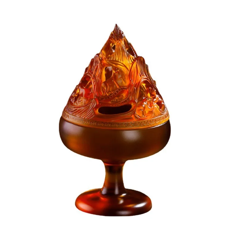 Ancient glazed incense burner Boshan furnace Pan incense sandalwood handicraft desktop ornament