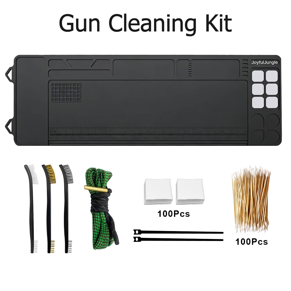 Gun Cleaning Mat Rope Brush Cotton Pad Swab Kit Gun Maintenance Mat with Magnetic Dots Pistol Rifle Gun Repair Mat Cleaning Tool