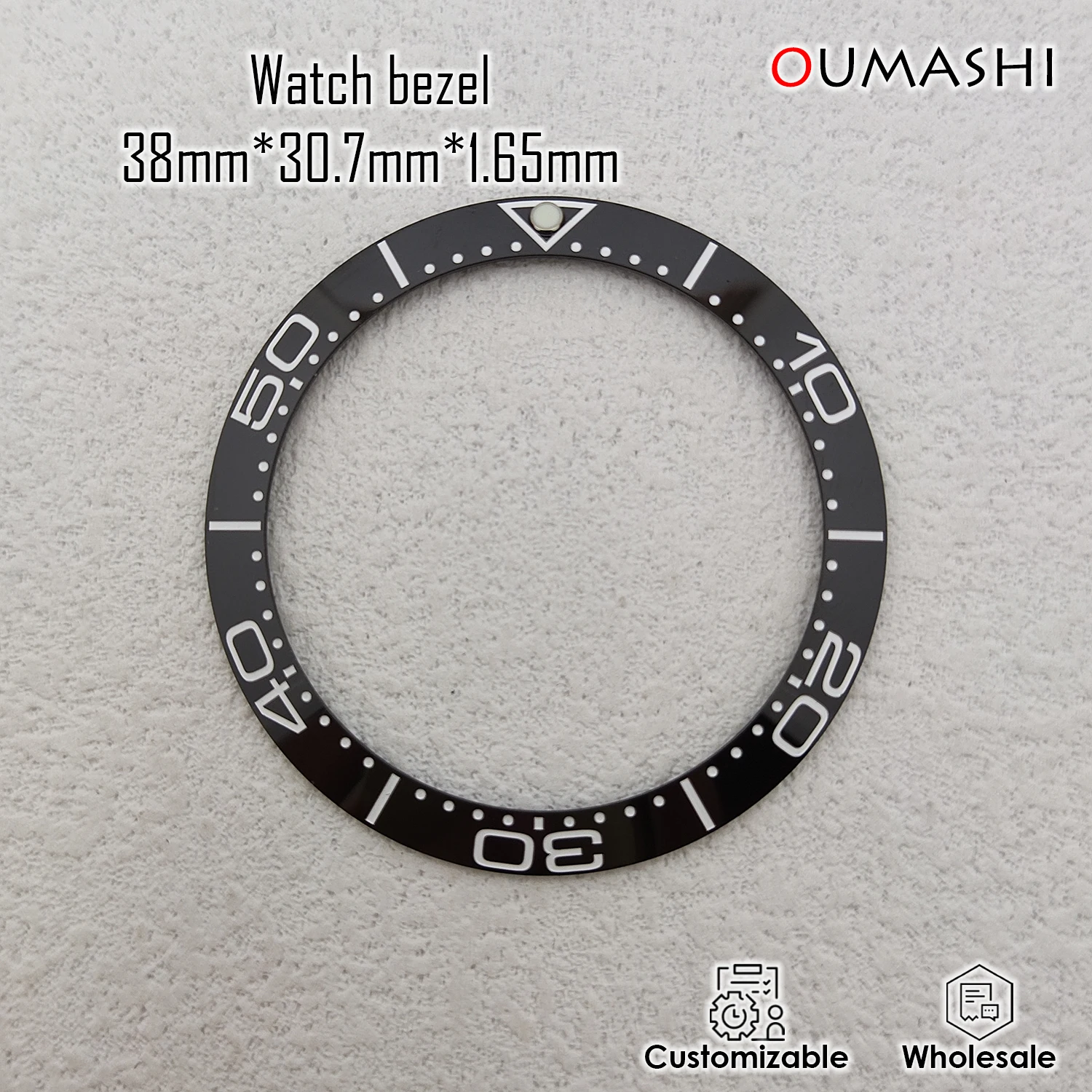 38mm * 30.7mm ceramic bezel inserted at an Angle is suitable for 40mm/41mm case watch accessories