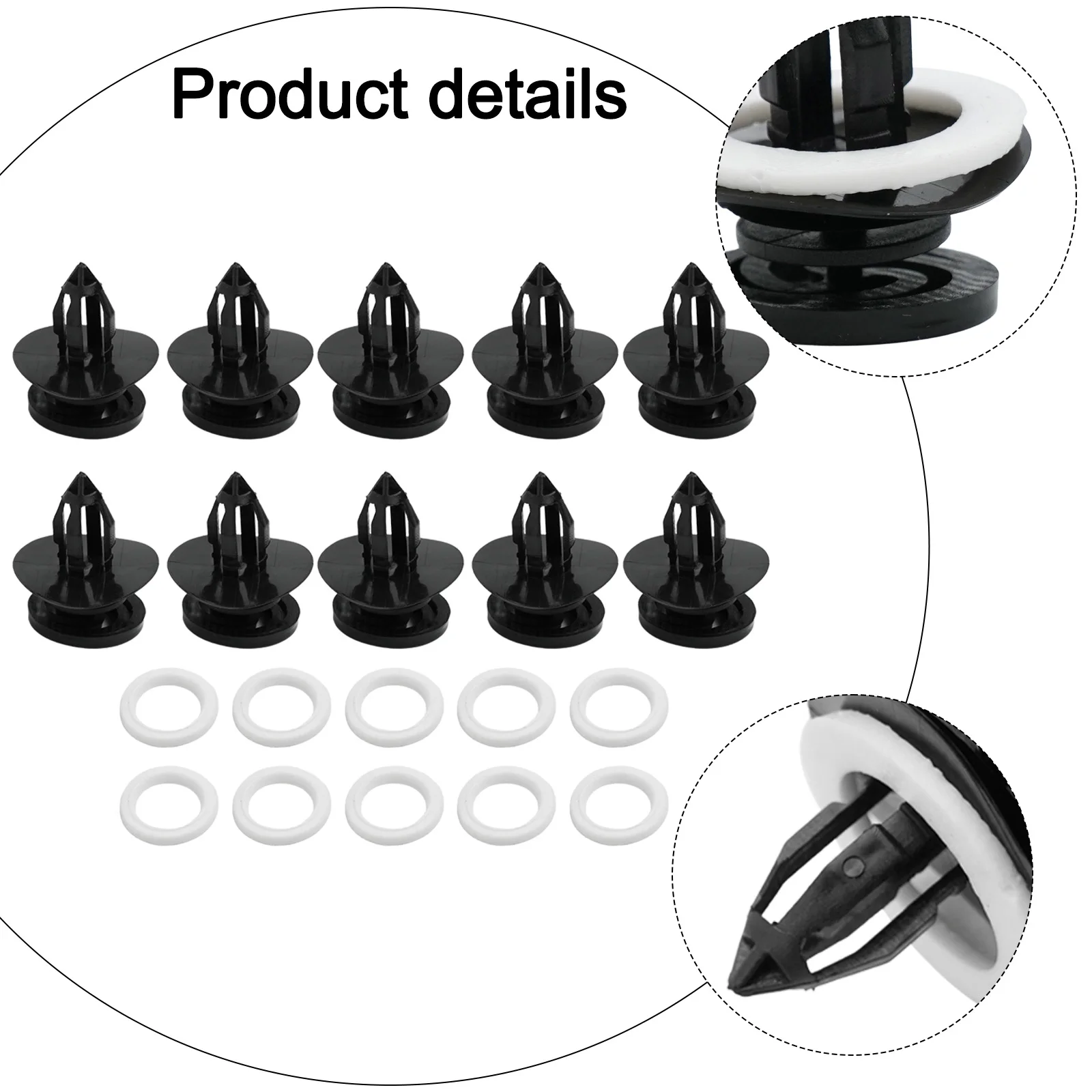 10Pcs Interior Door Trim Panel Clips Fastener With Sealer 8E0868243 For AAudi AA4 AA3 B6 Panel Trim Rivet Fastener Clip Accessor