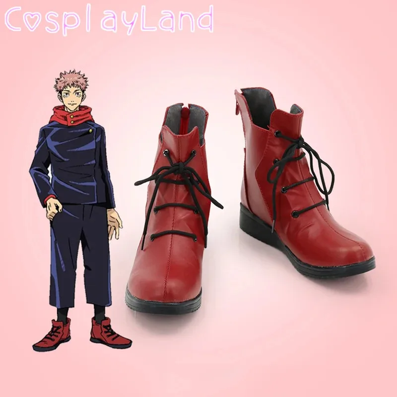 

Anime Cosplay Jujutsu Kaisen Yuji Itadori Red Cosplay Boots Shoes Cosplay Accessories Halloween Party Shoes Costumes