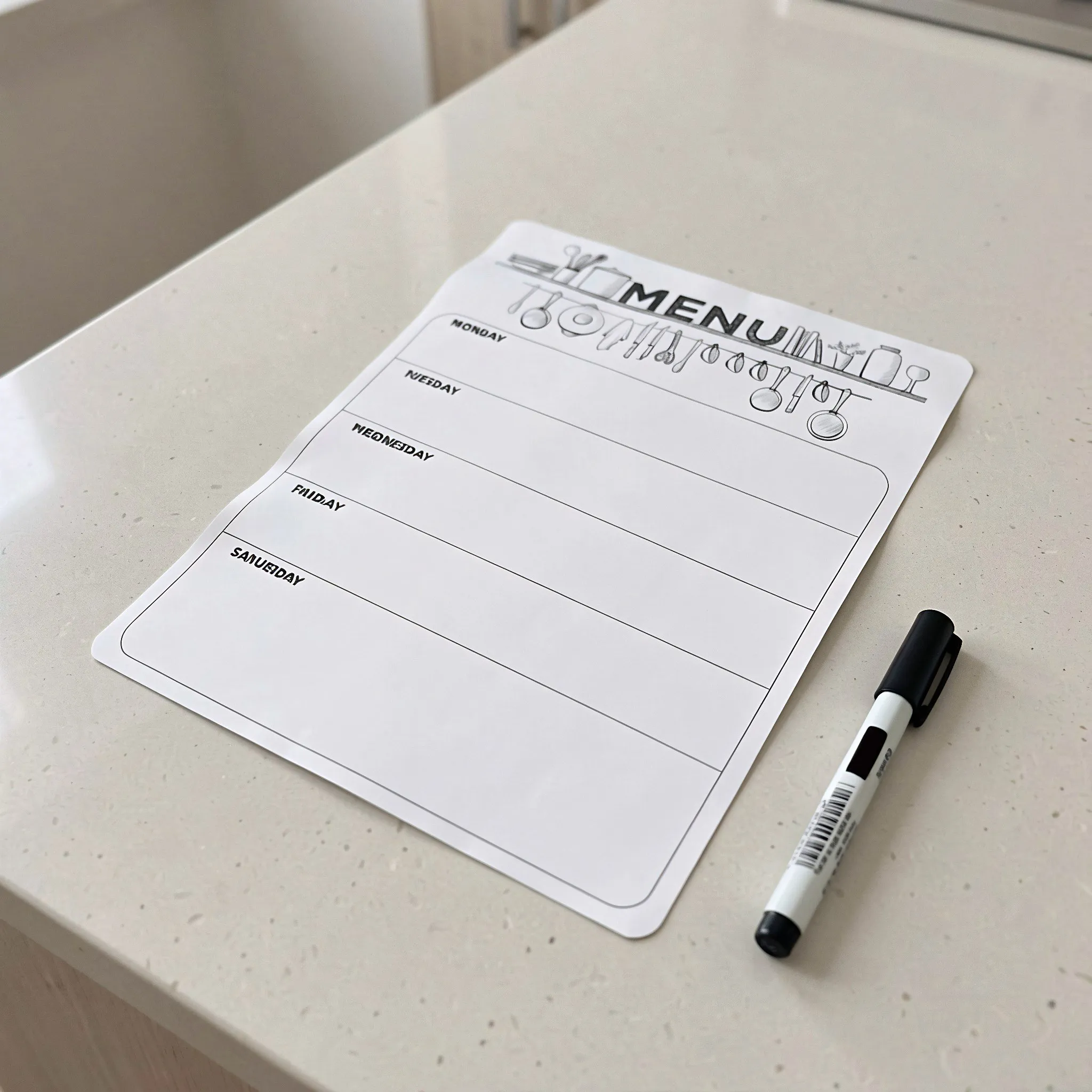 Weekly Magnetic Meal Planner for Fridge A4 Dry Erase Board Planner Grocery List Pad Meal Organizer Kitchen Schedule