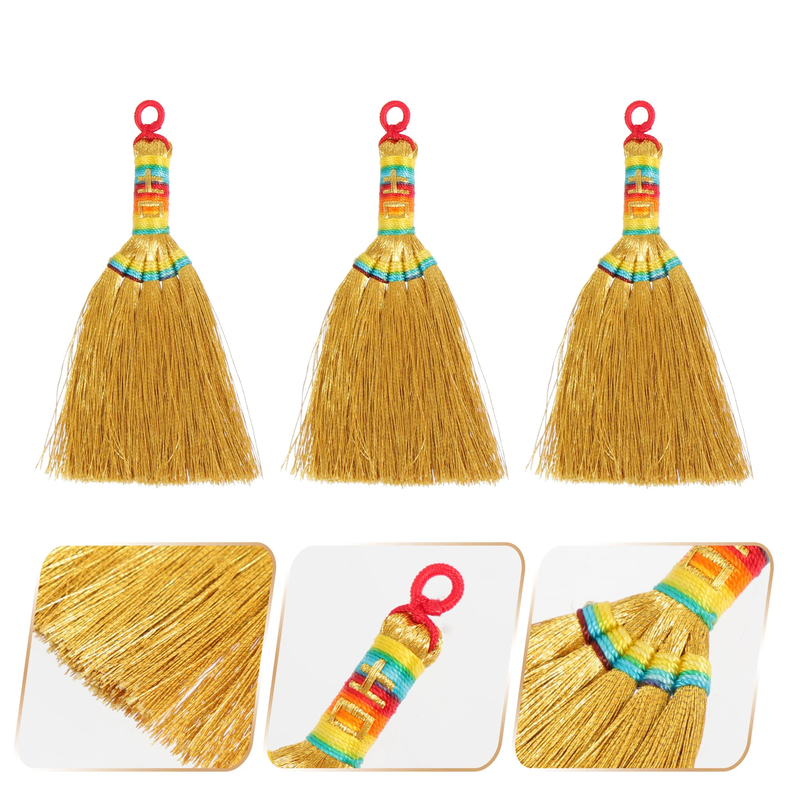 

3Pcs Craft Broom Mini Bedside Sweeper Hanging Decor Keychain Pendants Charm for Halloween Party Decoration Costume Prop Ornament