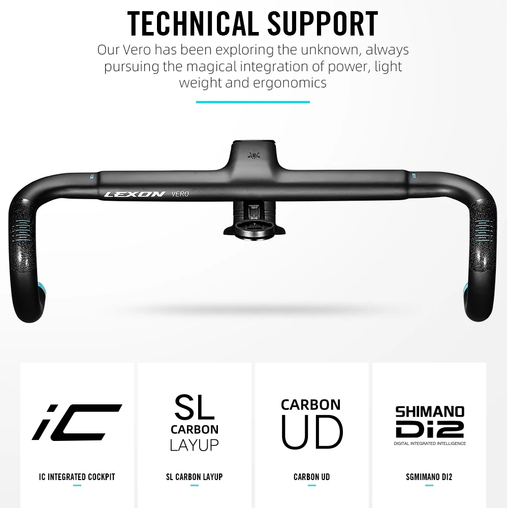 LEXON VERO カーボン一体型ハンドル LEXON VERO Integrated Carbon Road Handlebars Full Inner Cable