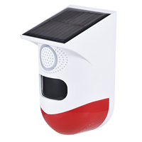 Solar Motion Sensor Alarm Outdoor Solar Alarm 120dB Loud Siren LED Strobe Lights Security Alarm Waterproof Motion Detector Alarm