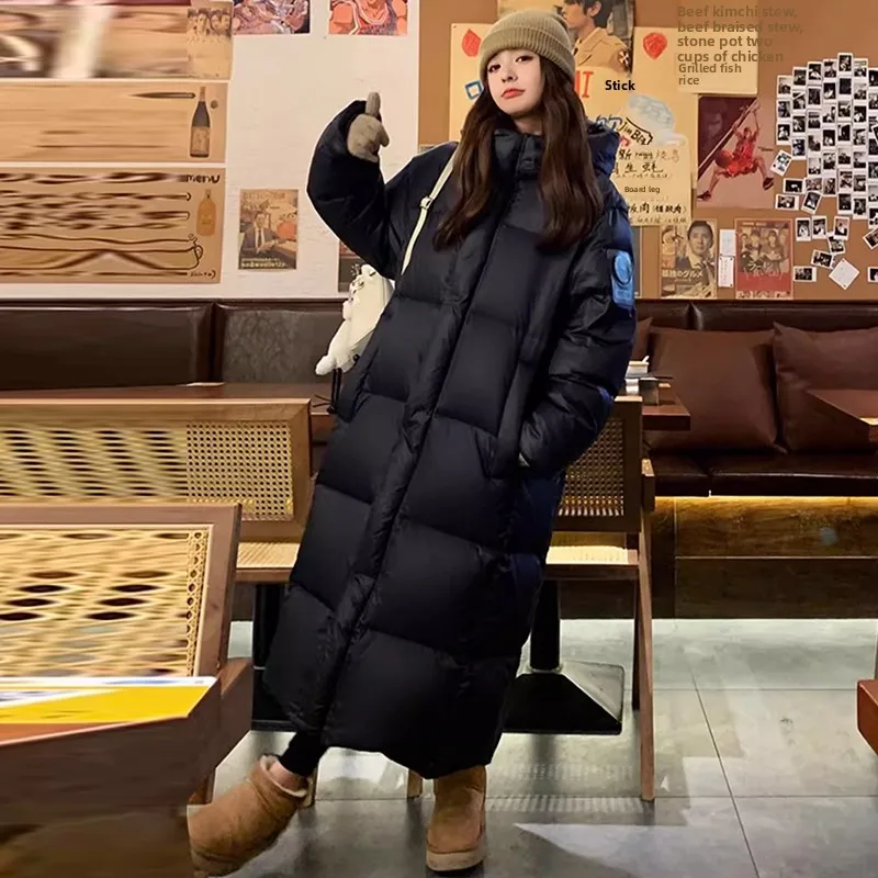 

Женская удлиненная теплая хлопковая куртка свободного кроя выше колена, новинка зимы, в корейском стиле, для повседневной носки, с карманами