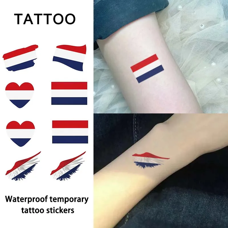 French Flag Temporary Tattoo Sticker, Long-lasting Waterproof, Realistic Non-reflective Fake Tattoo, for Men and Women
