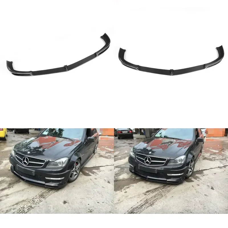 Carbon Fiber Front Bumper Lip for Mercedes Benz W204 C204 C63 AMG 2012 2013 2014 Only Car Body Kit Accessory