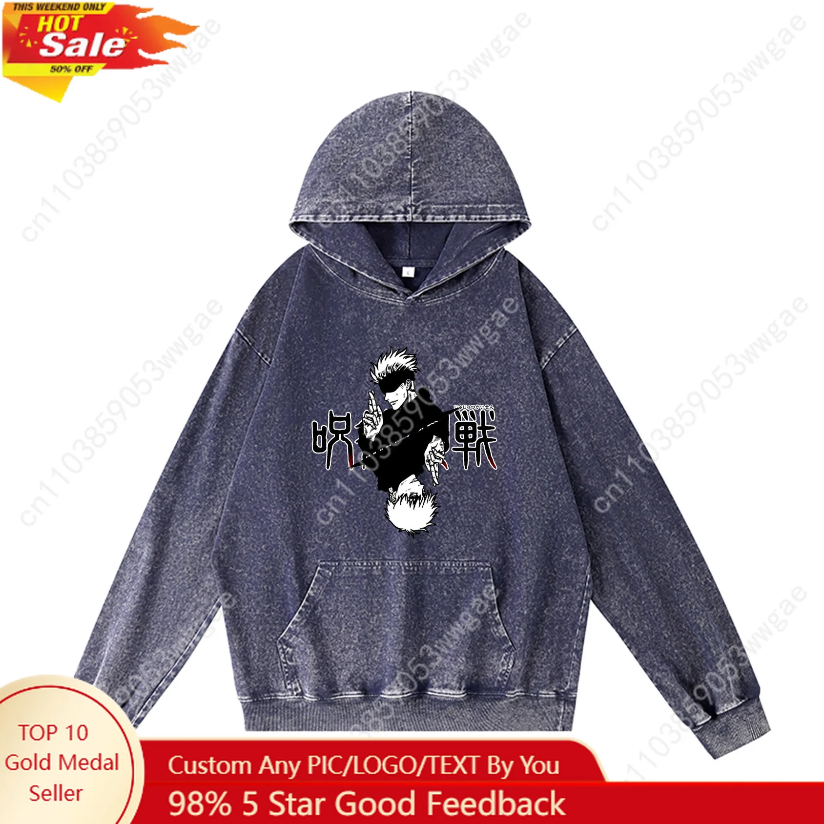 Gojo Hoodies Retro Hooded Sweatshirt Mens Womans Teenager Vintage Pullover Sweatshirt With Pocket Oversized Anime Customized Top