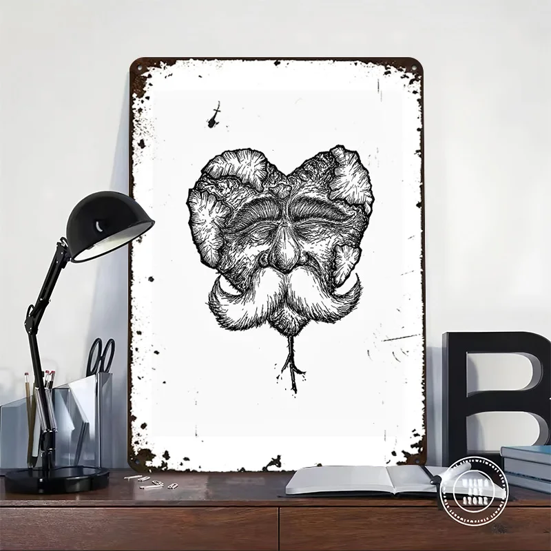 Fragile Earth Heart Personalized 3D Textured Metal Poster Wall Art Vintage Tin Signs for Gaming Room Decoration Cozy Desk Decor
