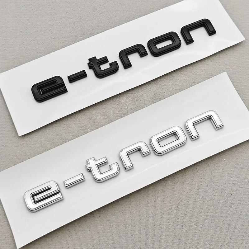New 3D ABS Chrome Car Logo E-tron Trunk Letters Badge Emblem Sticker For Audi e-tron 30 40 50 55 Q2 Q4 Q5 Q8 Quattro Accessories