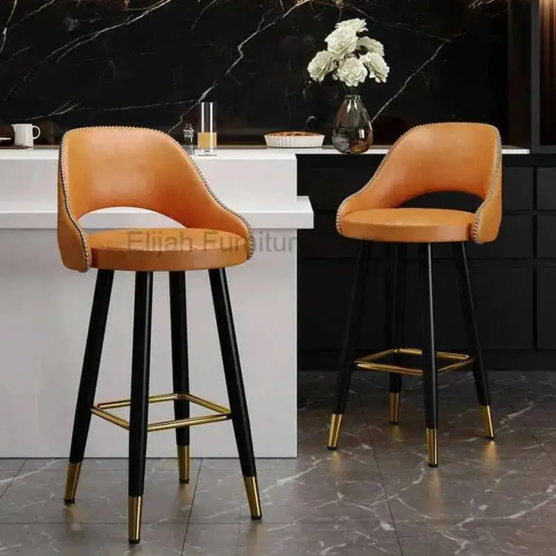 

Kitchen Nordic Chairs Cafe Mobile Bar Individual Hotel Leather Accent Bar Chairs Metal Morden Taburetes Altos Furniture WZ