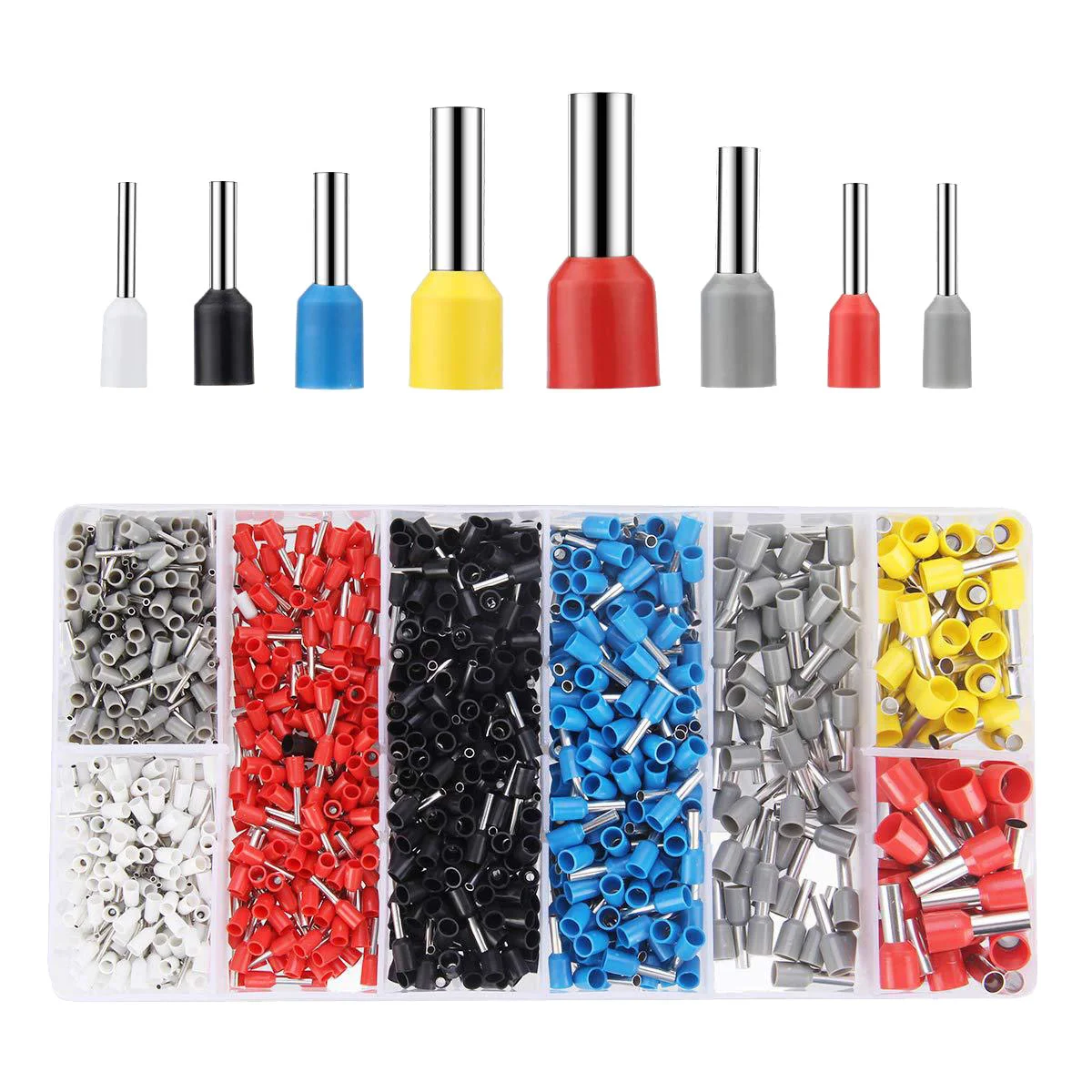 Wire Ferrules Connector Terminals Kit 1200PCS Assortment Ferrule Wire Connector Kit Insulated Cord Pin End