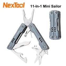 Nextool 11 em 1 mini alicate de marinheiro multi ferramenta faca de bolso ferramentas dobráveis cortadores de fio ao ar livre edc cartão pino chave de fenda tesoura