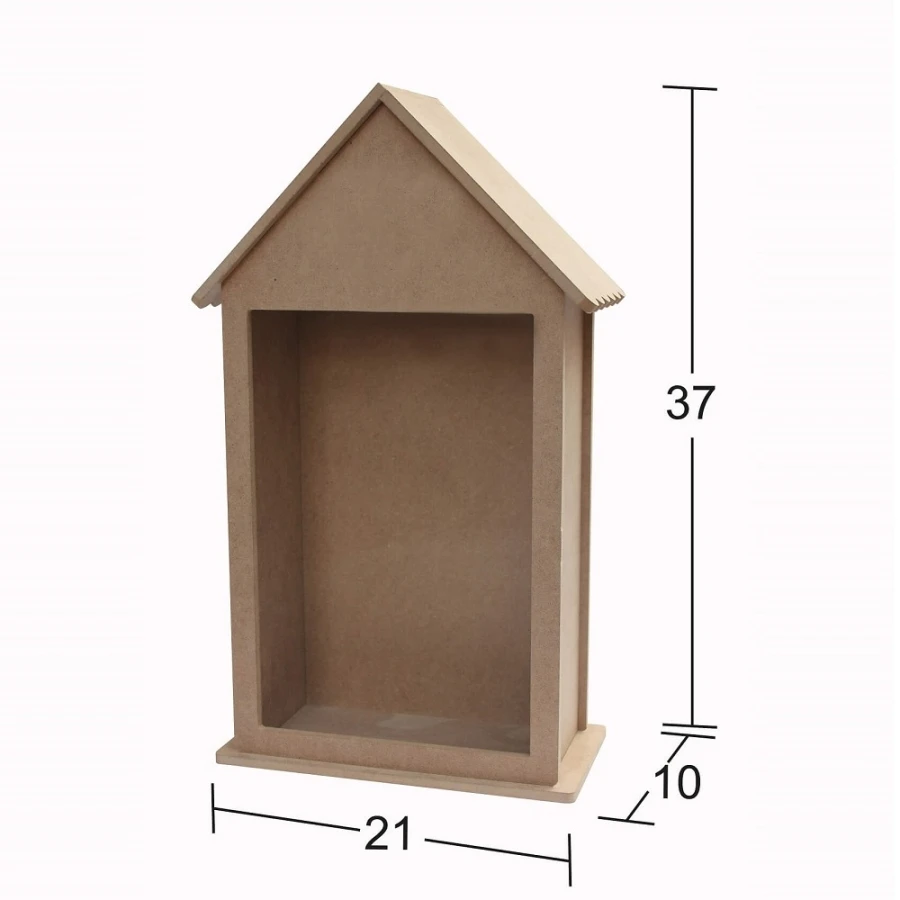 L349 Flat Home Bibloluk Wood Rack, Can Be Painted Mdf Wall Rack