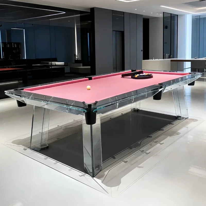 Household pool table Transparent crystal tempered glass acrylic American black eight high-end pool table