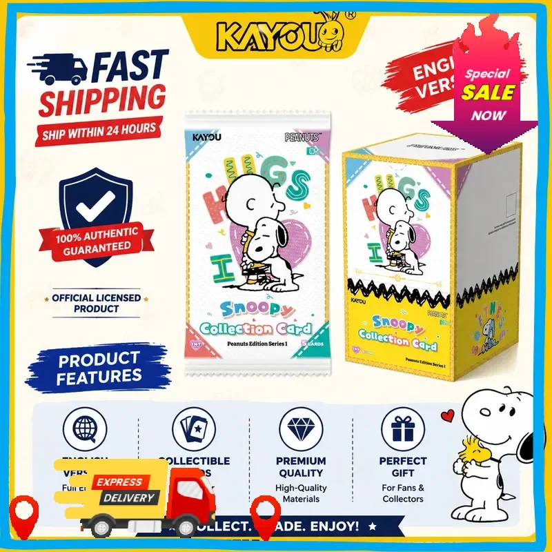 Kayou Original Snoopy Series 1 Collection Cards Peanuts Pack Theme Anime Character Cards Charlie Brown Lucy Peripherals Full Set