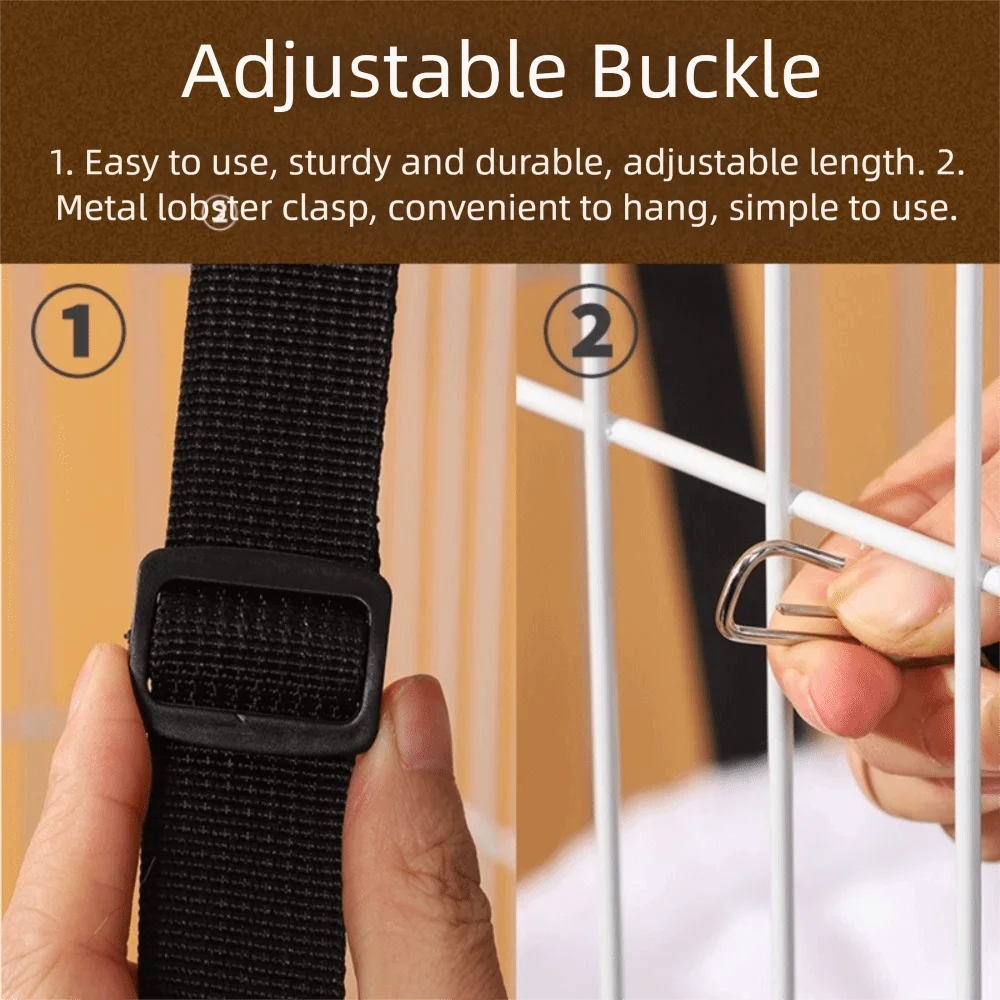 Amaca per gatti per tutte le stagioni in tessuto a prova di masticare Cinghie regolabili Letto sospeso montato su gabbia in velluto invernale Materiale resistente all'usura