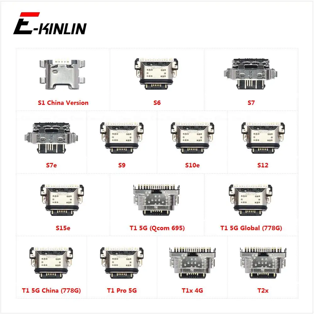 Micro USB Jack Connector Socket For Vivo S1 S6 S7 S7e S9 S10e S12 S15e T1 Pro T1x T2x 5G 4G Type-C Charging Port Charger Plug