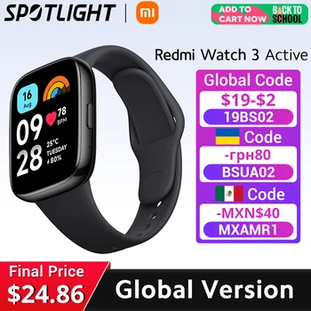 [World Premiere] Global Version Xiaomi Redmi Watch 3 Active Bluetooth Call 12 Days Battery 1.83'' LCD Display 5ATM Waterproof