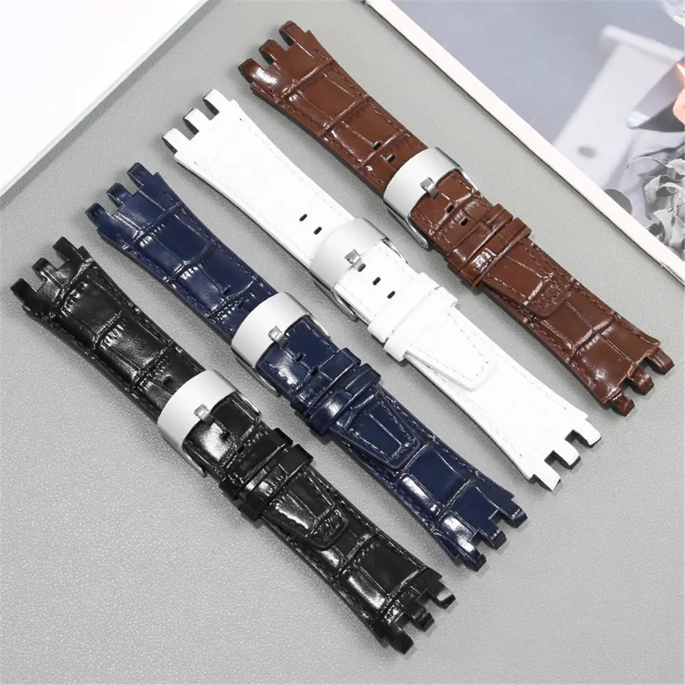 

Genuine Leather Wrist Strap for Swatch SVGK403/402 SVGB400 Pin Buckle Band 22mm