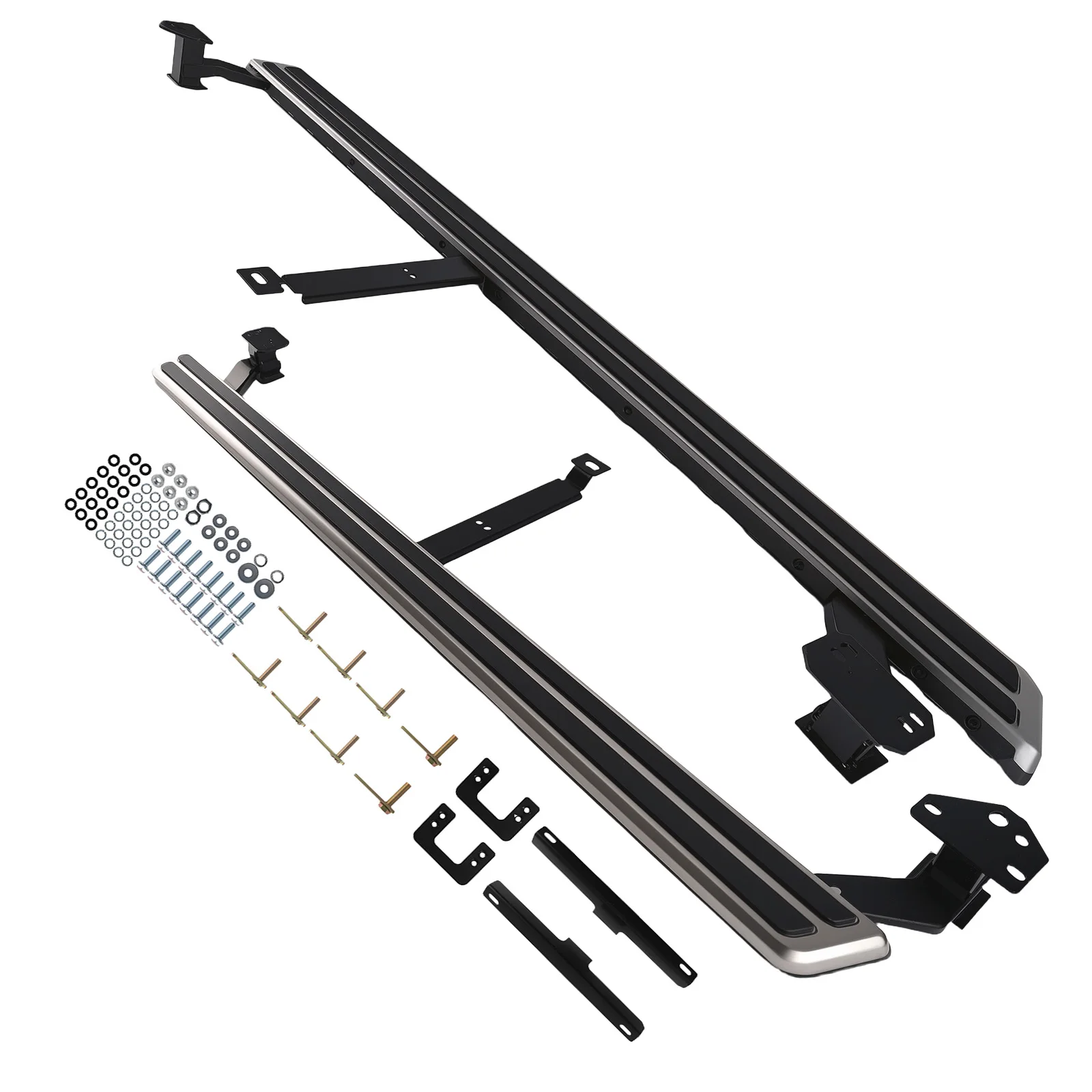 Running Board Side Steps Pair for Audi Q7 2016-2023 4M Aluminum Protection Black
