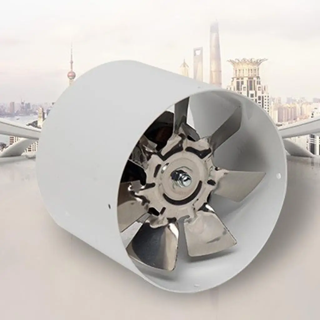 Exhaust Fan Blower Metal Inline Ventilator Quiet Duct Booster Fan Air Cooling Vent for Kitchen Bathroom Garage