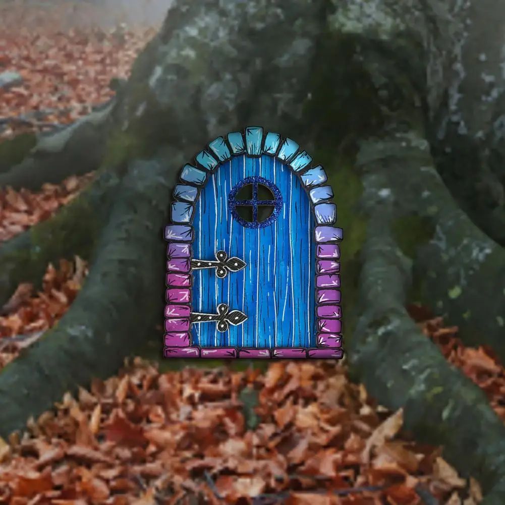 Miniature Fairy Door Enchanting Fairy Door Ornament for Outdoor Garden Decor Miniature Wooden Elf Door Figurine for Fairy