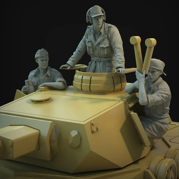 1/35 Resin Model figure GK Soldier DAK TURRET SET WWII Military theme Unassembled and unpainted kit