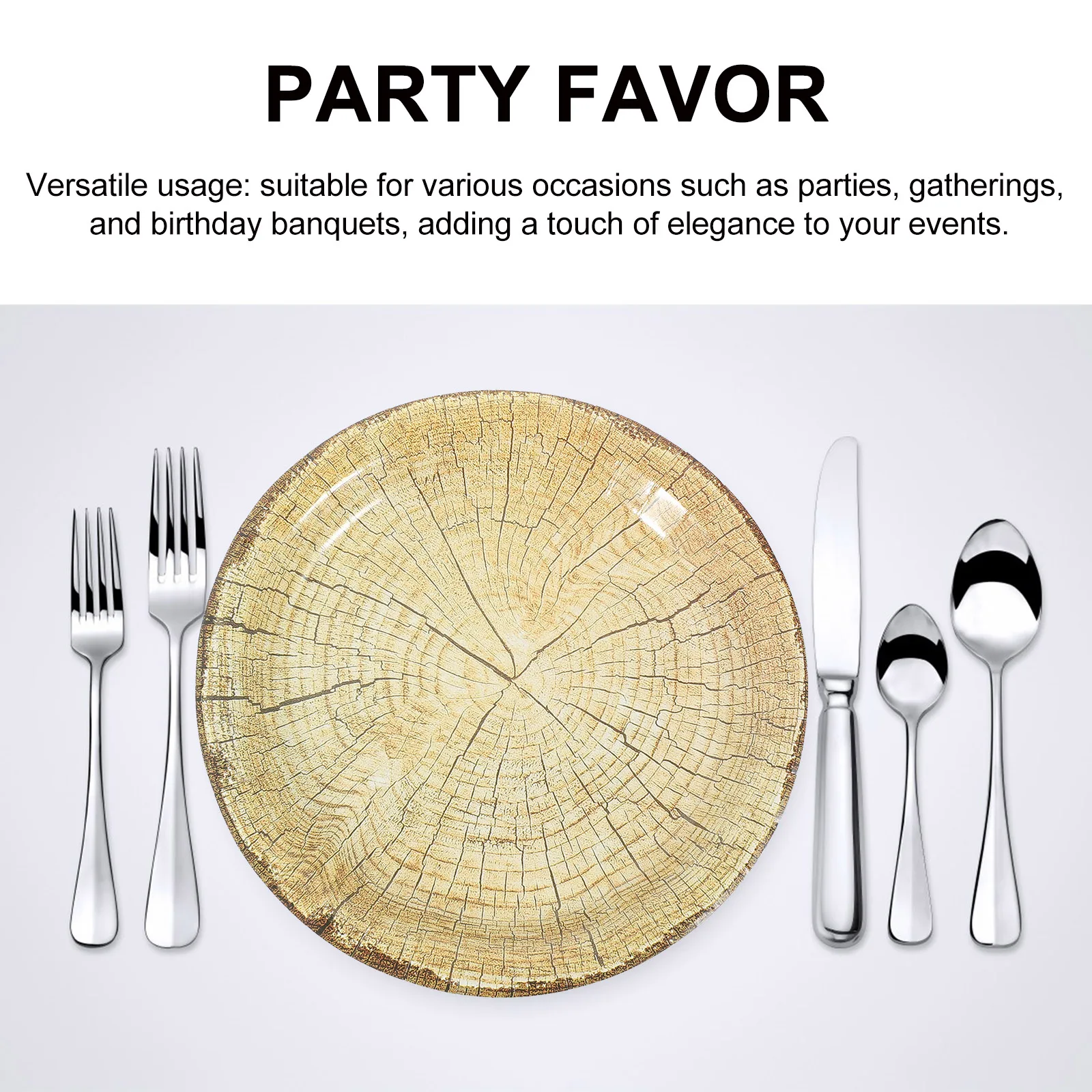 

10pcs Wood Grain Paper Plates Large Disposable Party Tableware Cake Dessert Plates Bulk For Birthday Festival Holiday Gathering