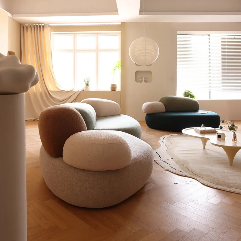 Sofá Cobble, sofá de tecido de chenille minimalista criativo