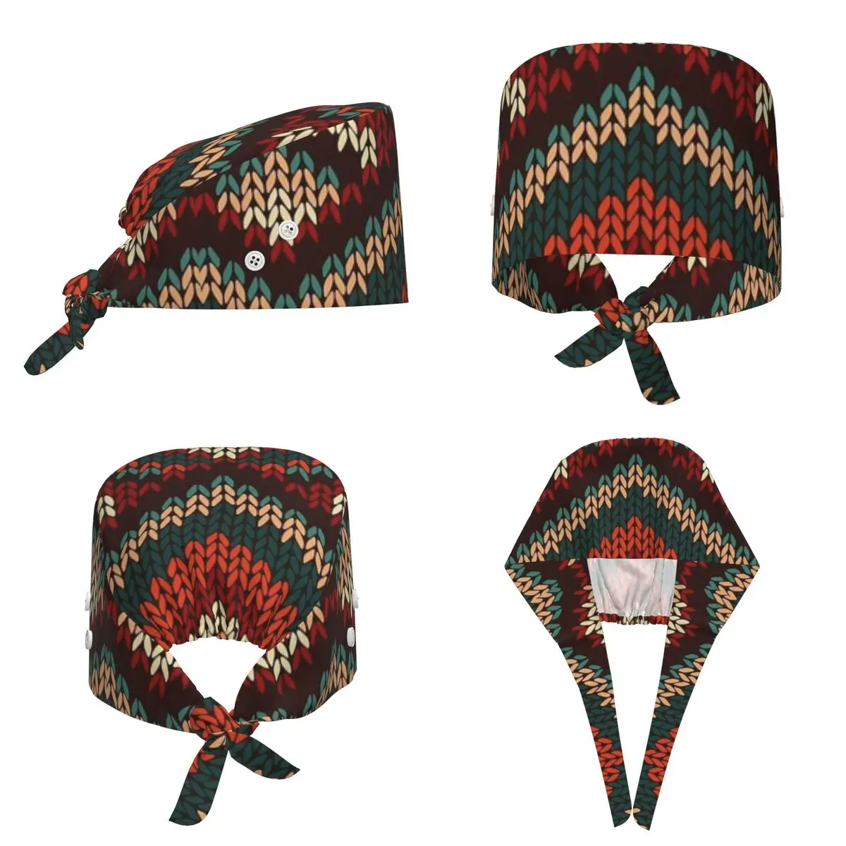 Amazigh Foutha Kabyle Mediterranean Berber Jewel Scrub Hat Doctor Working Surgical Cap Unisex Adjustable Nursing Caps Dentist