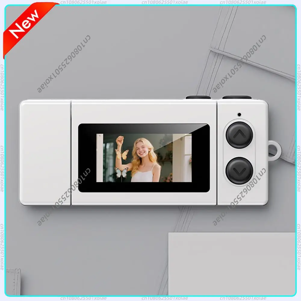 Retro Mini Thumb Camera with 180 Degree Flip Screen Portable Digital Video Recorder Keychain Accessory for Students Gift