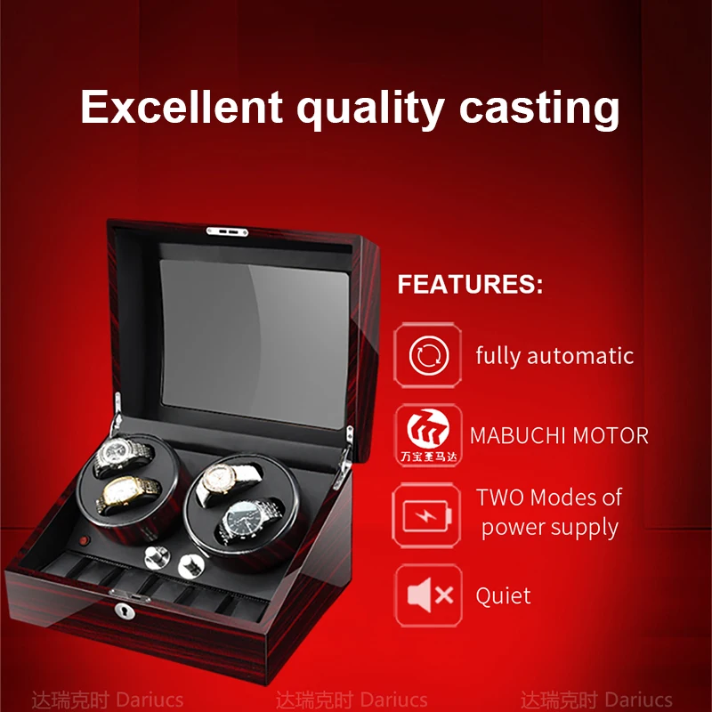 Watch Winder for Automatic Watches New Version 4+6 Wooden Watch Box Watches Storage Collector Storage Safe Case