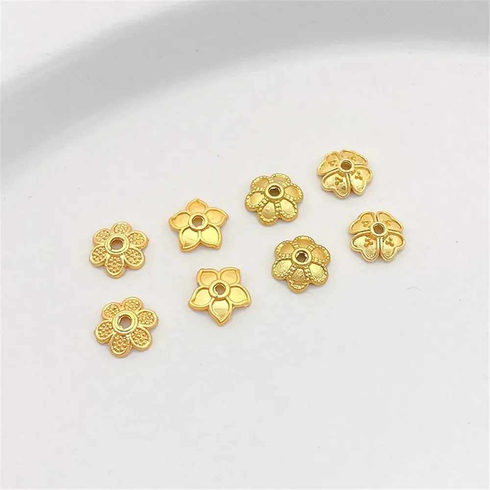 Yajinsha Gold Matte Perlen DIY Schmuckzubehör - close-up view