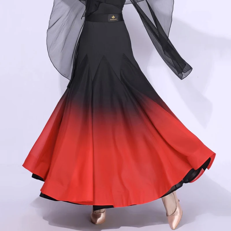 

Современная юбка для танцев в контрастных цветах, женская, для национальных танцев, профессиональных выступлений, социальных танцев, вальса, свинга