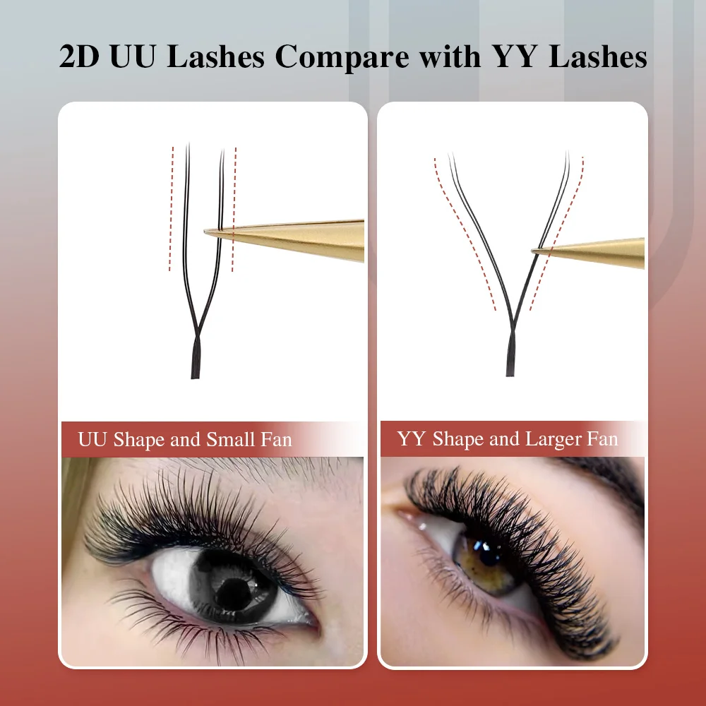 NAGARAKU U-förmige Wimpern Wimpernverlängerungen 2D 3D UU YY Wimpern in U-Form Natürliche Weiche Vorgefertigte Fächerwimpern – Detail 3