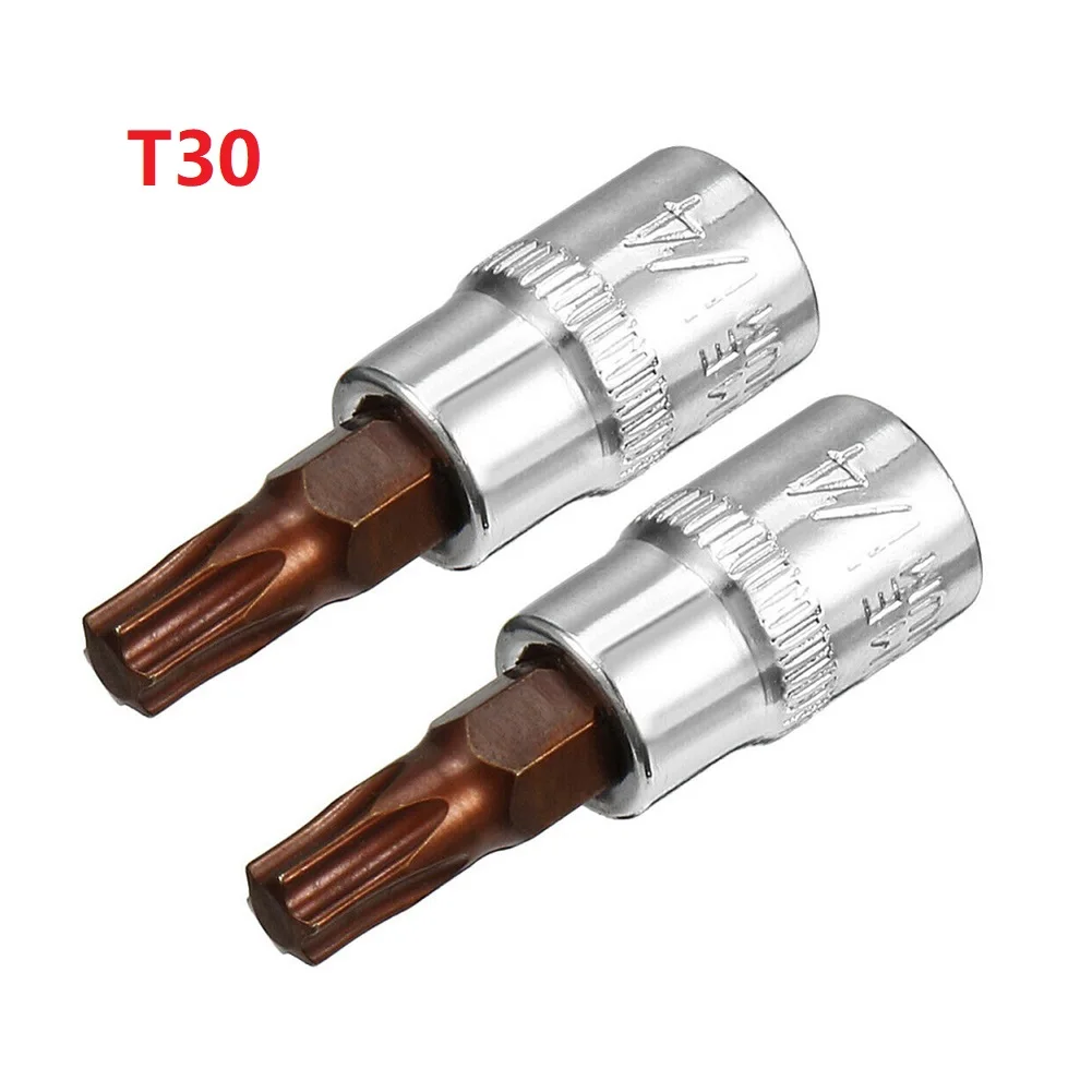 Square Drive Bit Socket 2pcs 38mm Fit 3 8-inch drive ratchet Kit Repair Tool Steel Short Reach T30 Torx Hot sale