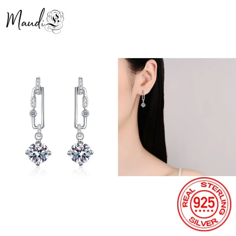 

Fashion Real Moissanite Diamond Tassel Stud Earrings 100% S925 Pt950 High Quality Diamond Earring for Women