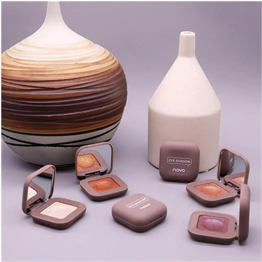 NOVO シャドウ グリッター アイシャドウ 持続性のあるシングルフィンガーチップアイシャドウ 新しいトレンドカラー シマーメタリックアイメイクアップ化粧品