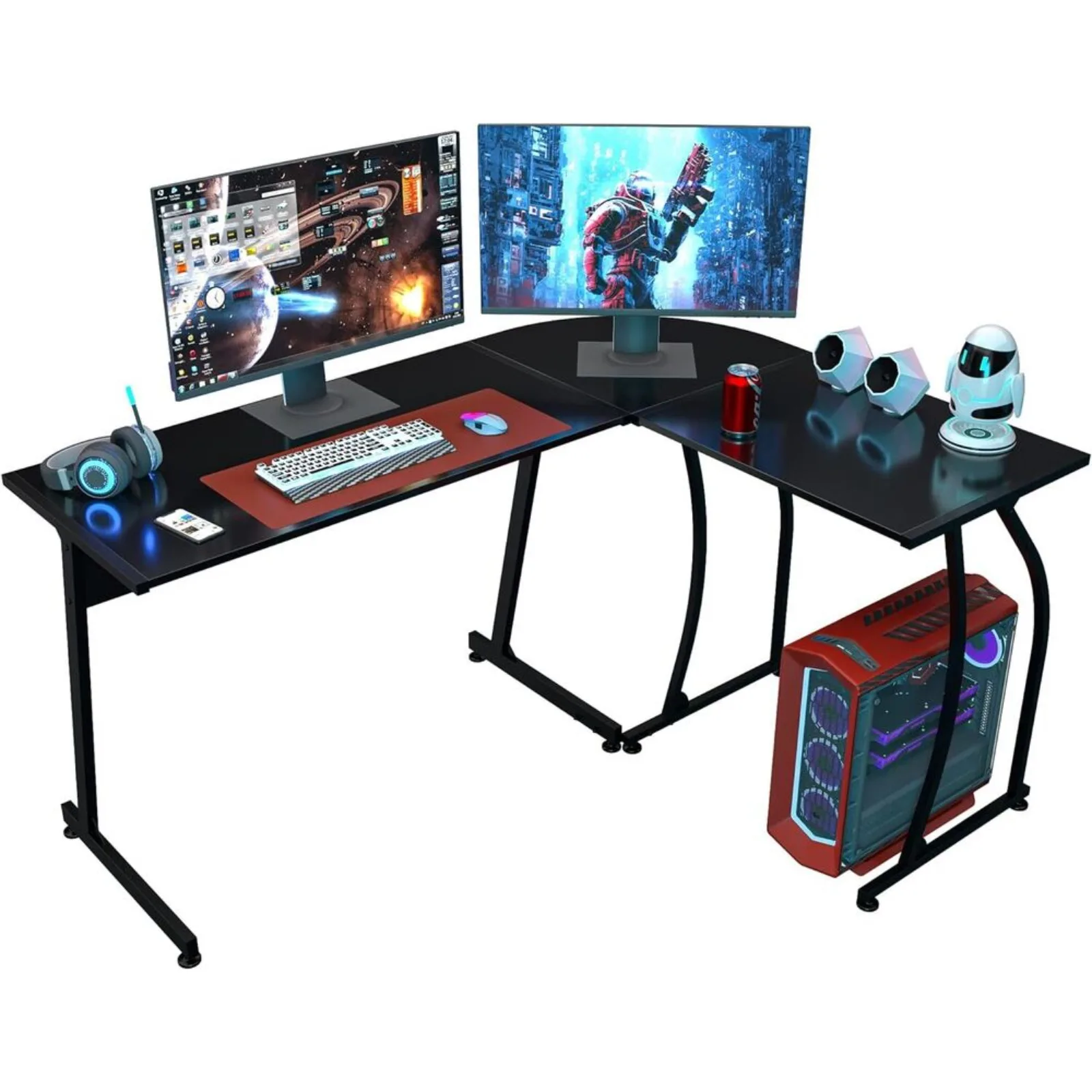 

58" Computer Gaming Laptop Table L Shaped Desk Workstation Home Office Desk United States